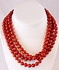 BN41 paprika bakelite sm bead 54" necklace